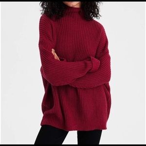 American eagle big cozy cowl neck magenta sweater